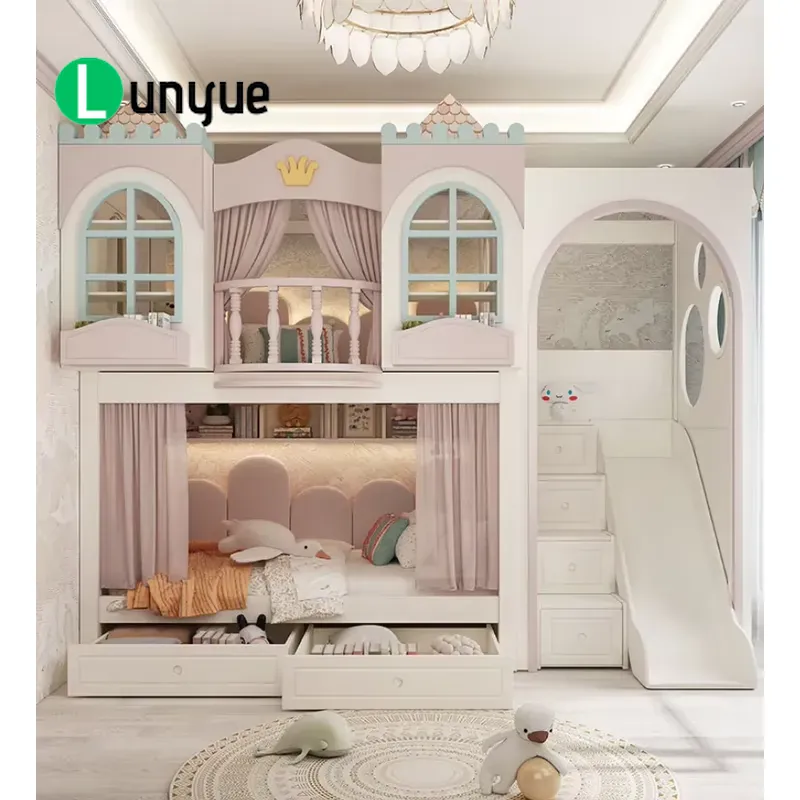 سرير بطابقين بتصميم قلعة إبداع - مراجعة Bunk Bed With Stairs And Slide وسعره