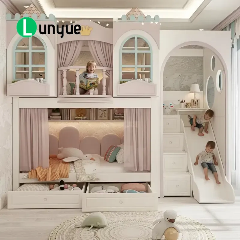 سرير بطابقين بتصميم قلعة إبداع - مراجعة Bunk Bed With Stairs And Slide وسعره
