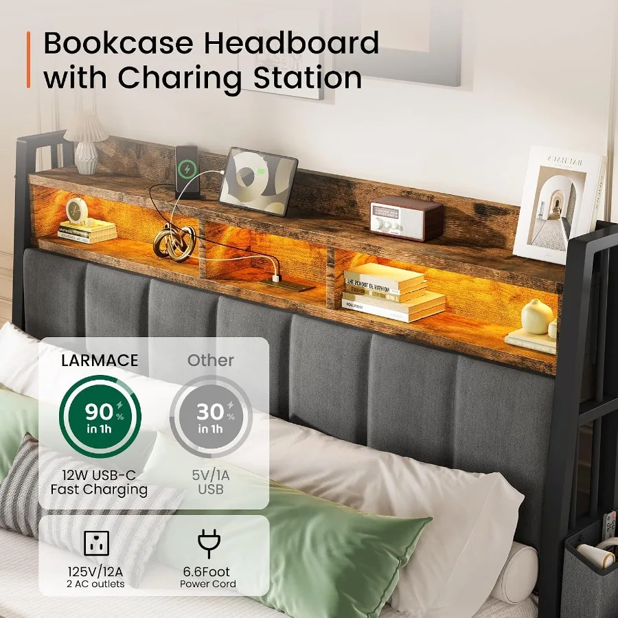 إطار سرير بحجم كينج مع درجين ل - مراجعة King Size Bed Frame With Storage Drawers وسعره