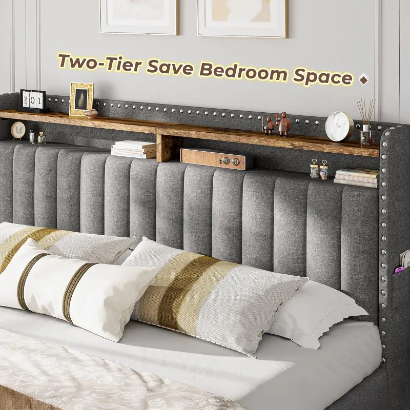 إنهومي إطار سرير كينج سايز مبط - مراجعة King Size Bed Frame With Storage Drawers وسعره