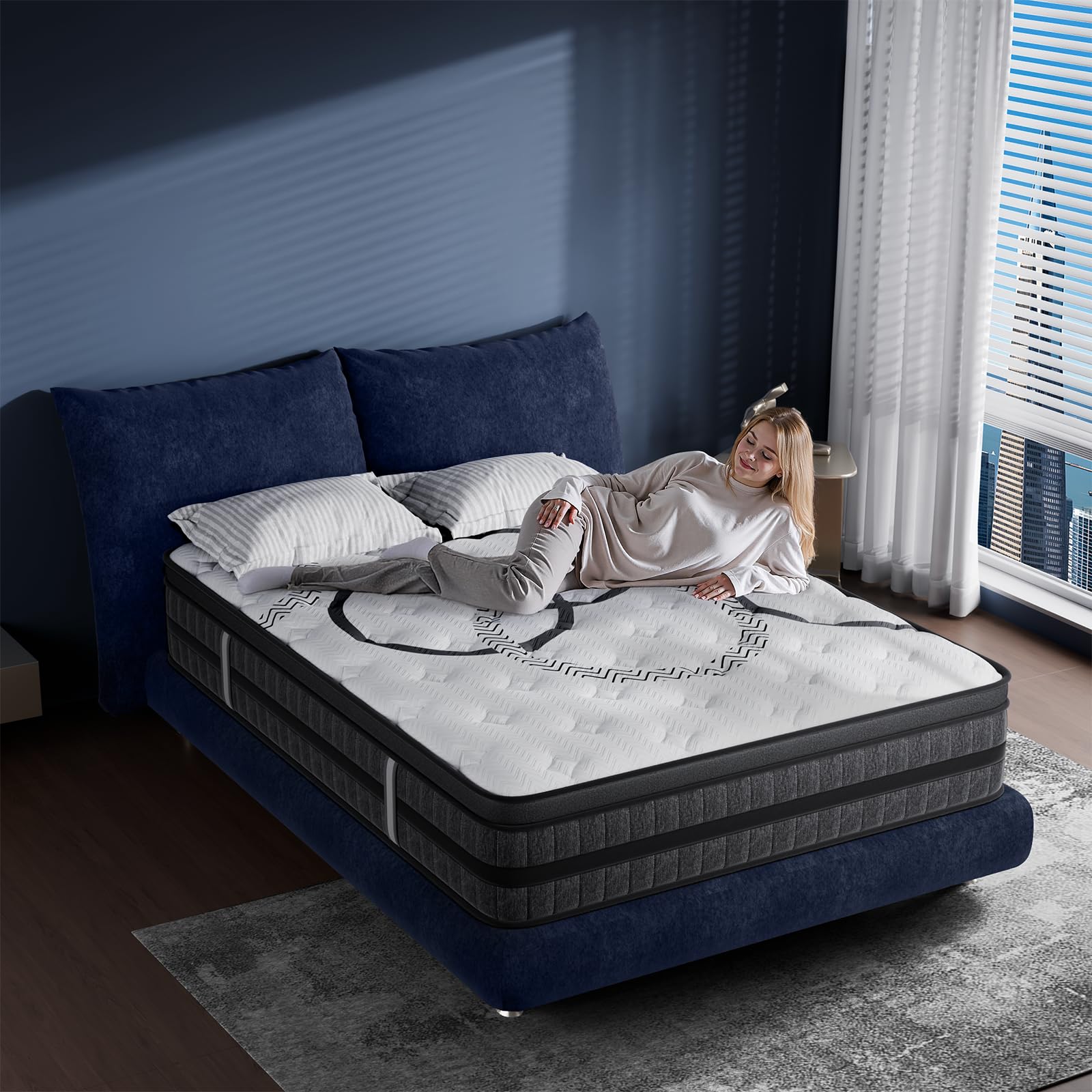 مرتبة كوين 12 بوصة هجينة بحجم  - مراجعة Memory Foam Mattress In A Box Queen وسعره